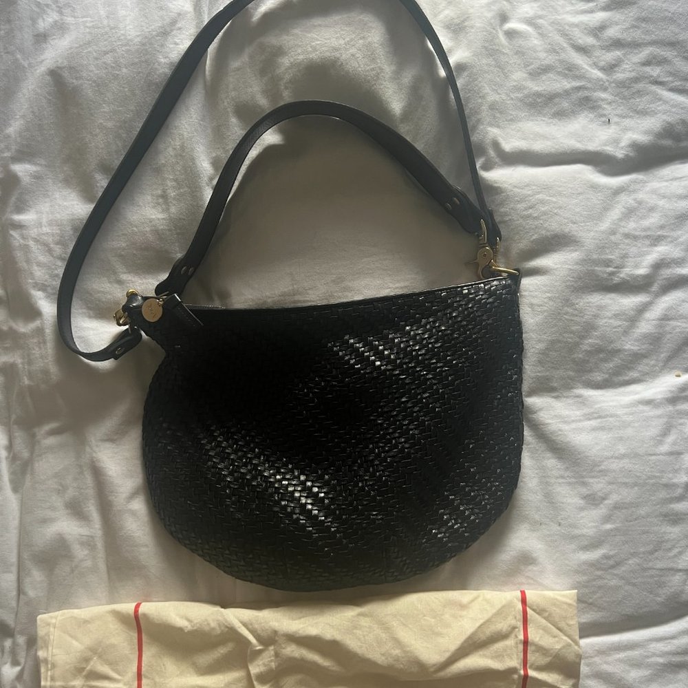 Clare V. Moyen Messenger Black Zig Zag w/ Dust Bag